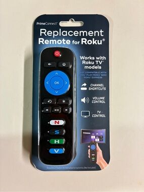 Replacement Remote for Roku - Black with Blue Navigation